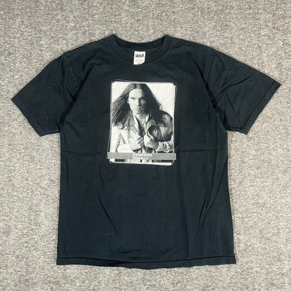 Vintage 2005 American Idols Live Tour Shirt Bo Bice Black Graphic Tee Men Medium